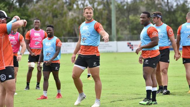 South African Super Rugby side Sharks train at Surfers Paradise Dolphins rugby club on the Gold Coast. Andre Esterhuizen pictured. Picture: Stephen Tremain / tremain_focused (instagram)