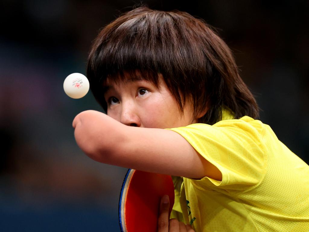 Qian Yang of Team Australia made short work of the women's singles WS10 gold medal match against Poland’s Natalia Partyka. Picture: Michael Reaves/Getty Images