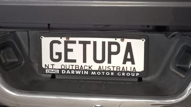 NT funny number plate, GETUPA. Picture: Facebook / Christopher Knight