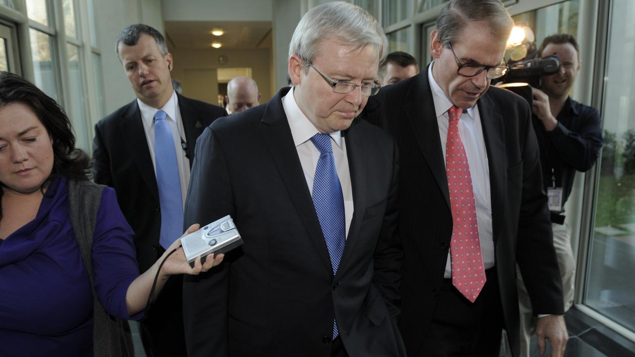 After Kevin Rudd lost the support of the Caucus Room, the Labor leadership fell to Gillard.