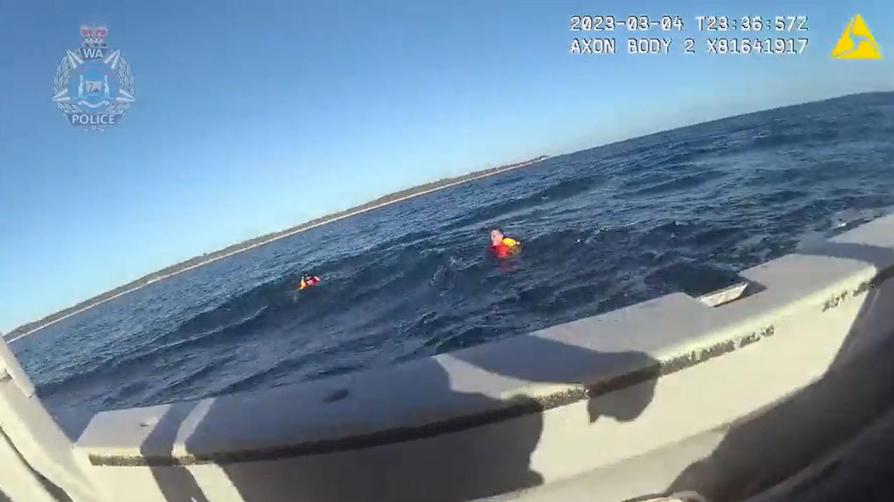 Four fishermen were rescued from the water. Picture: WA Police