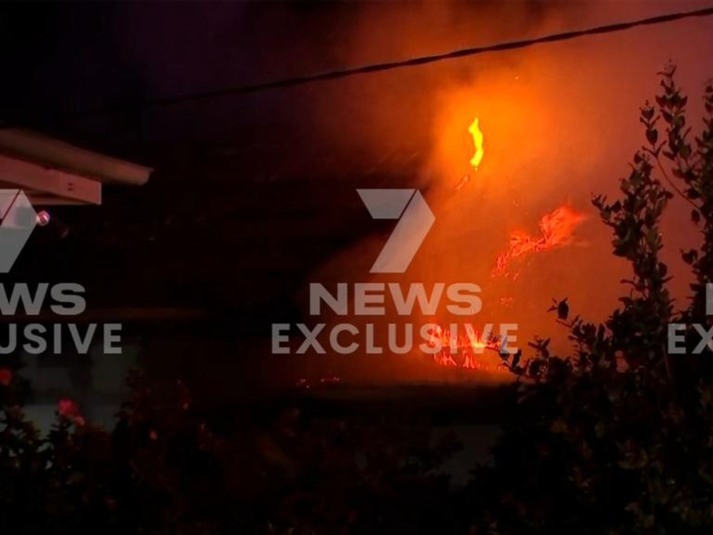 A horror fire engulfed a home in Harristown. Picture: 7 News