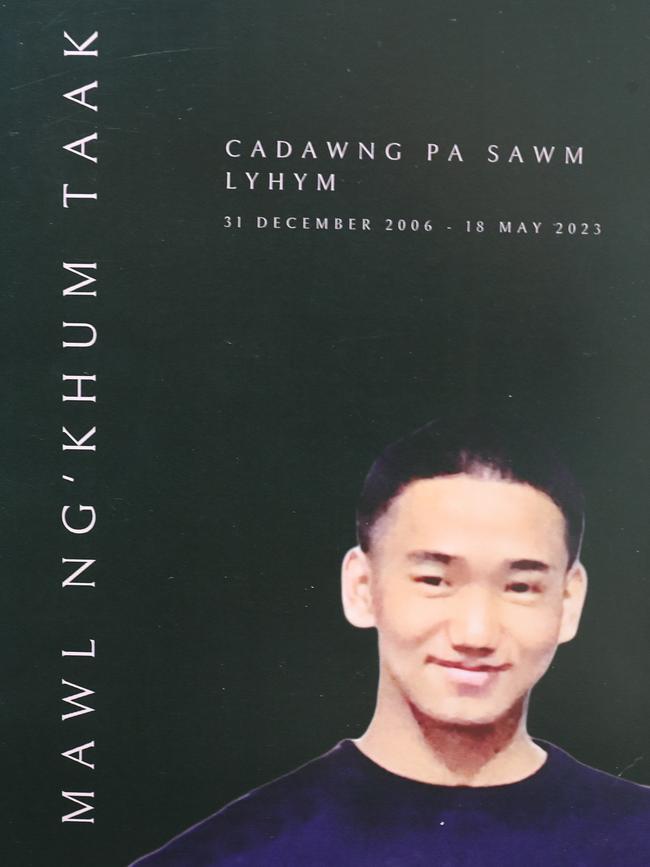 16-year-old Pasawm Lyhym was laid to rest on Saturday after he was stabbed to death near Sunshine train station earlier this month.