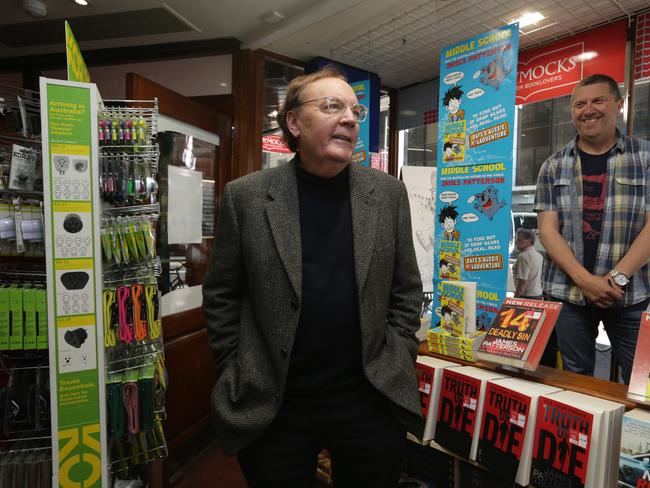 James Patterson visits a books store in Sydney. he is a favourite author among SA bookworms, who have borrowed his books more than 70,000 times. Picture: Britta Campion