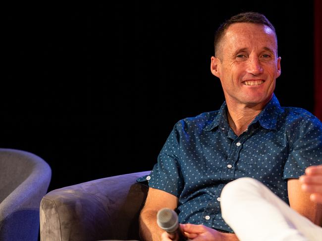 Recently retired superstar jockey Damien Oliver at the 2024 Darwin Cup barrier draw. Picture: Pema Tamang Pakhrin