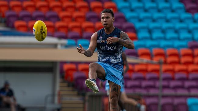 Nicholas Yarran as the Darwin Buffaloes took on the Palmerston Magpies in Round 14 of the 2023-24 NTFL season. Picture: Pema Tamang Pakhrin