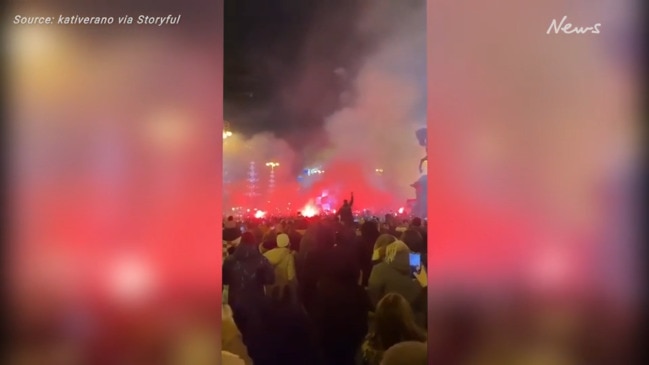 Croatia Fans in Zagreb Celebrate Third Place World Cup Win