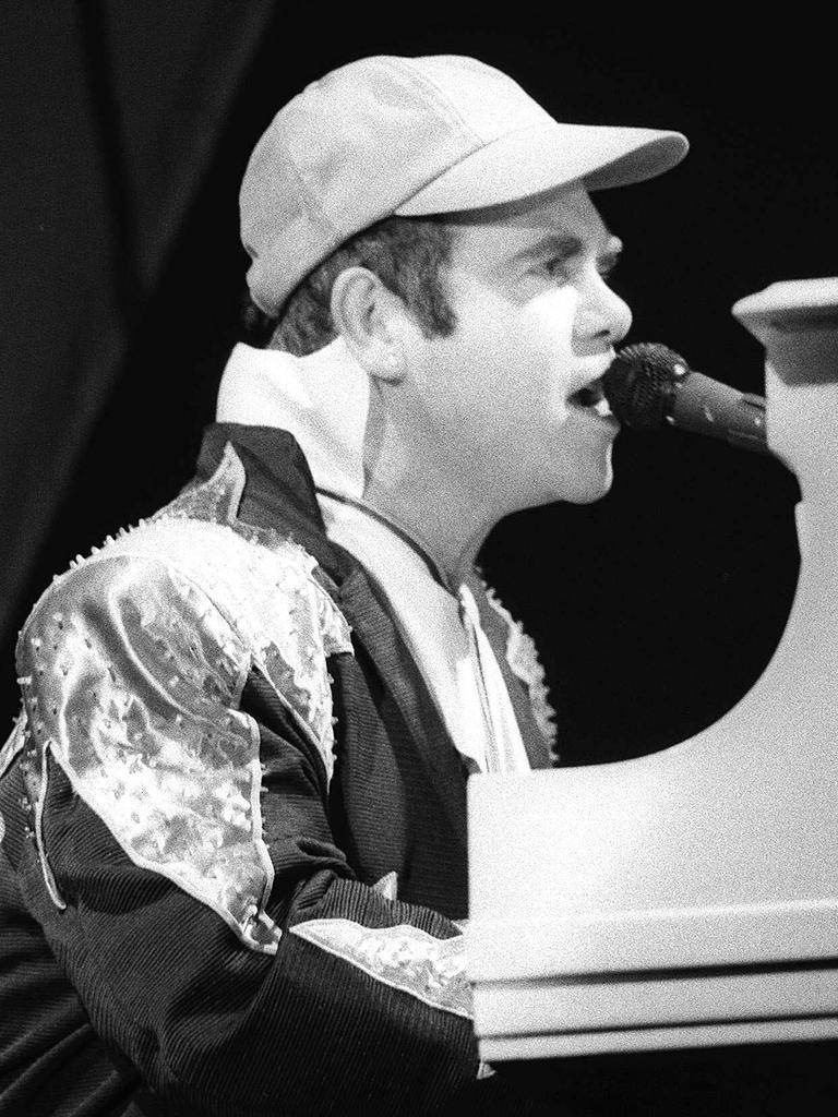 Elton John in 1982. Picture: Ted Holliday. 