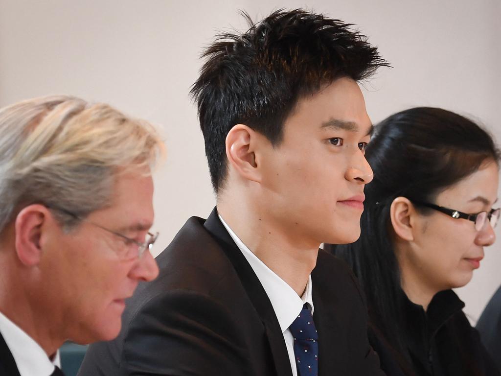 China's swimming star Sun Yang prior to his public hearing before the Court of Arbitration for Sport in 2019.