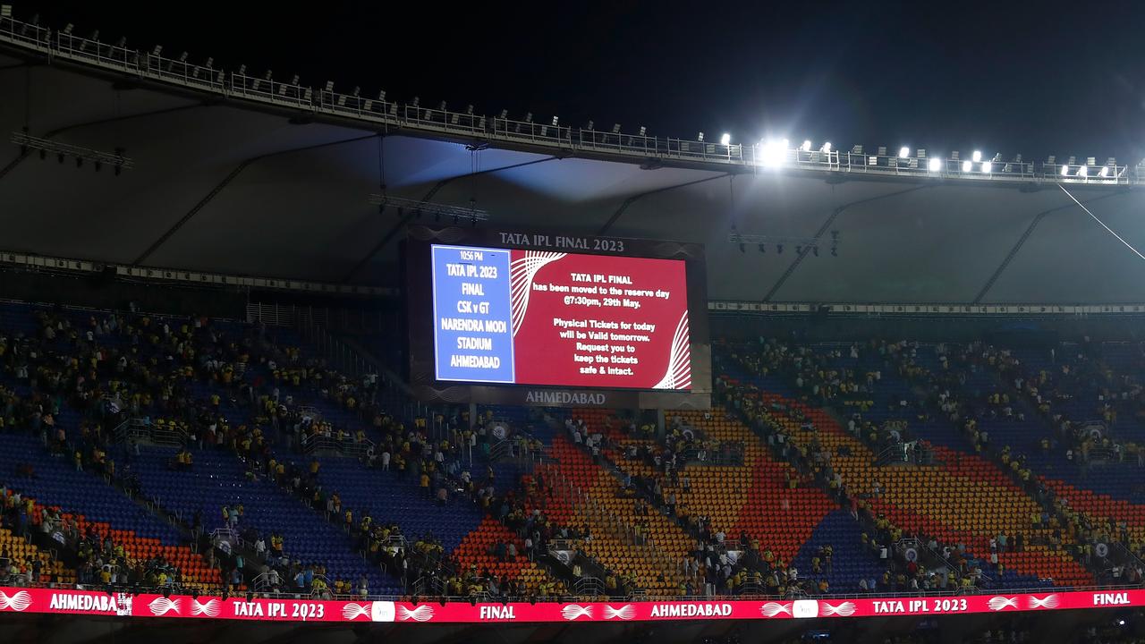 Stadium screens display information to spectators. Photo by Pankaj Nangia/Getty Images