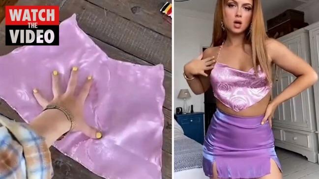 TV star transforms tablecloth into racy top