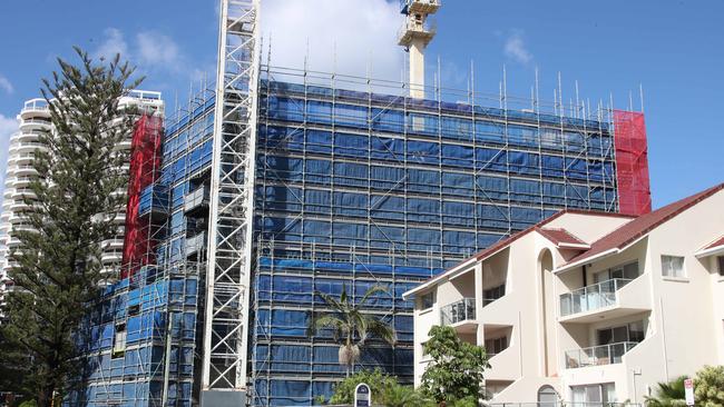 The Shoreline tower construction site at 61 Old Burleigh Rd, Surfers Paradise. Picture Glenn Hampson