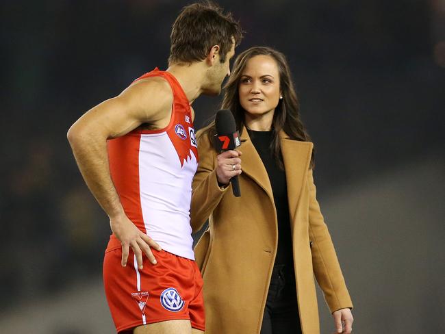 Pearce was previously stopped from entering Richmond’s rooms in Round 1. Pic: Michael Klein