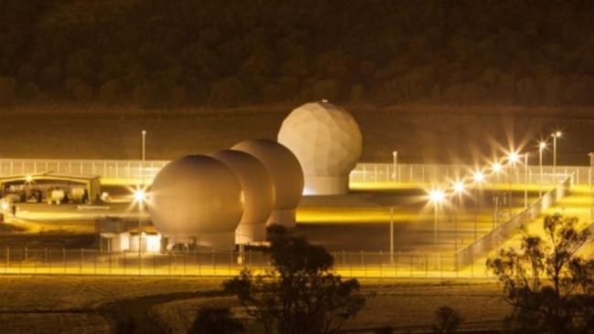 Radomes, which protect the satellite dish inside, at Pine Gap. Picture: Kristian Laemmle-Ruff
