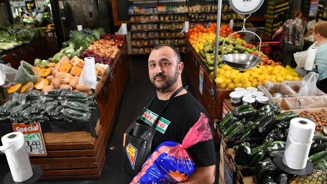 St Bernards Fruit &amp; Veg Market owner John Kapiris in his Rostrevor store. Picture: AAP/ Keryn Stevens