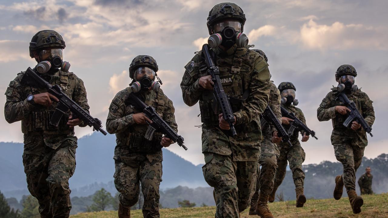 Mexico's special operations forces training to raid and secure clandestine ice labs, gathering evidence for criminal charges. Mexico has overtaken Asia as the major source of ice shipments into Australia. Picture: Jason Edwards