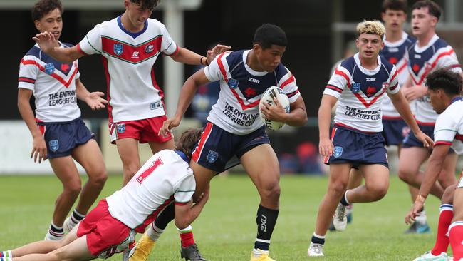 Joshua Fesolai in action for the Roosters.