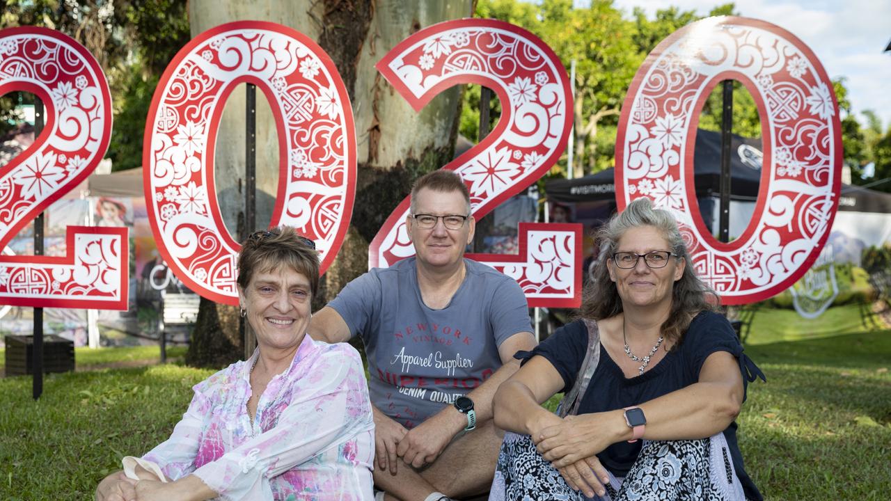 Lunar New Year at Caboolture. Darlene Burton and Simon and Ann Pale, of Caboolture. Picture: Dominika Lis