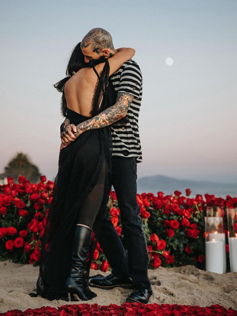 Kourtney Kardashian and Travis Barker got engaged in October. Picture: Instagram