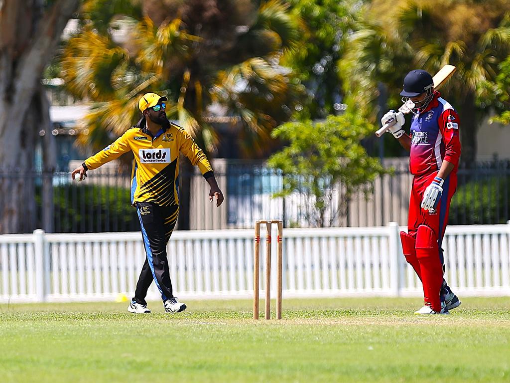 Norths Spicy Bite v Mulgrave Punjabi at Griffiths Park. Cricket Far North Second grade 2025. Photo: Gyan-Reece Rocha.