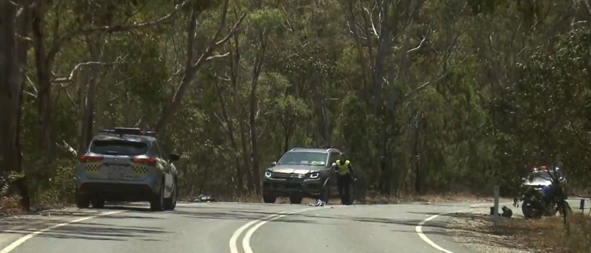 The scene of the crash on Forreston Rd. Picture: 7NEWS