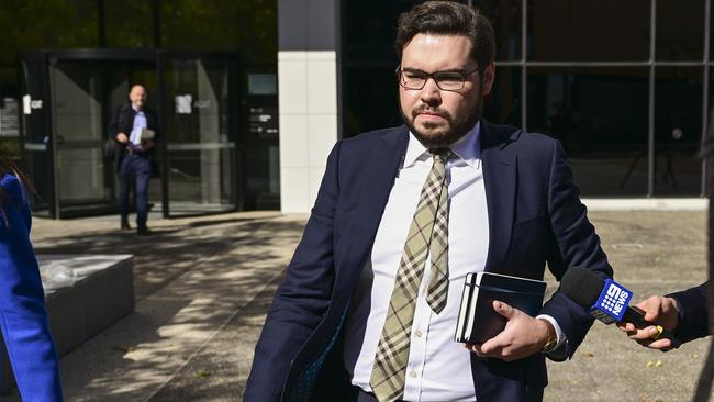 Bruce Lehrmann leaves the ACT Civil and Administrative Tribunal in Canberra. Picture: Martin Ollman