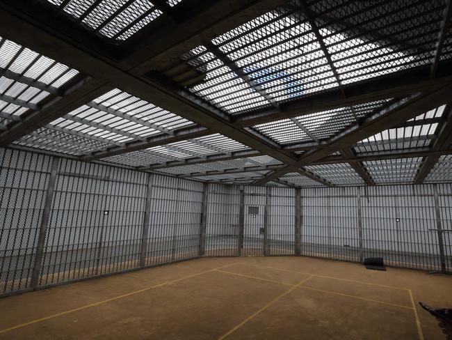 A yard at Goulburn Supermax, where inmates can spend hours a day, and even shower. Picture: News Corp