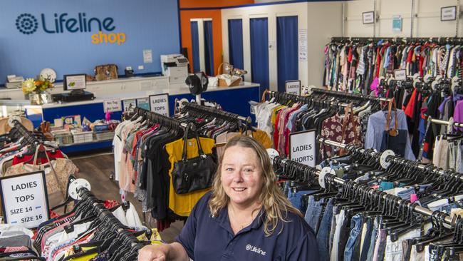 Retail coordinator Barb Dallinger in the new Lifeline store at Highfields. Friday. 16th Oct 2020