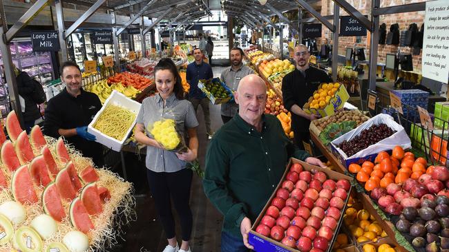 Number 3: Chris Scicluna (front) with the team at Scicluna’s Real Food Merchants, Mentone. Picture: Josie Hayden