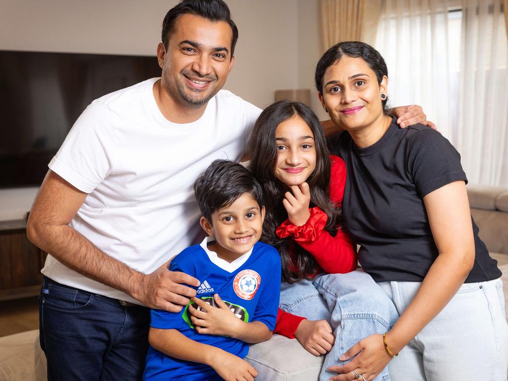 Ali Nawaz, with his wife, Hira Ali, and children Rameen Ali, 10, and Zaviyar Ali, 6. Picture: Mark Stewart