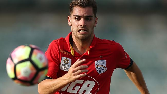 CANBERRA, AUSTRALIA — FEBRUARY 05: Ben Garuccio of United in action during the round 18 A-League match between the Central Coast Mariners and Adelaide United at GIO Stadium on February 5, 2017 in Canberra, Australia. (Photo by Mark Metcalfe/Getty Images)