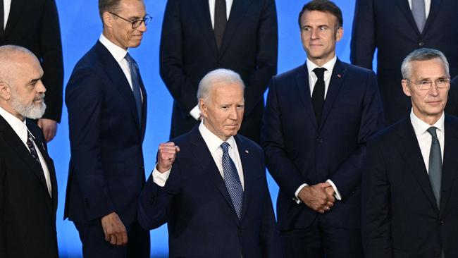 US President Joe Biden at the NATO summit in Washington on Thursday (AEST). Picture: AFP
