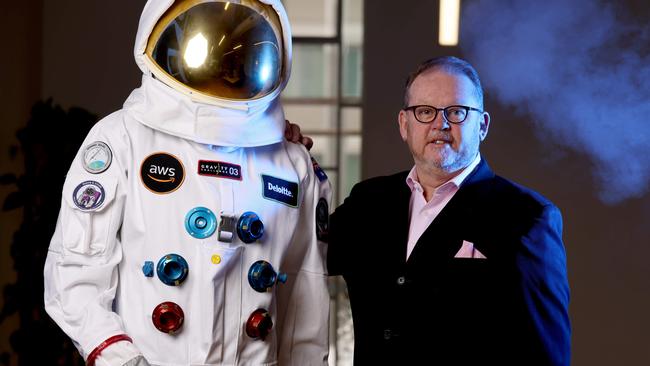 Equatorial Launch Australia executive chairman Michael Jones at the emerging space hub at Lot Fourteen. Picture: Kelly Barnes