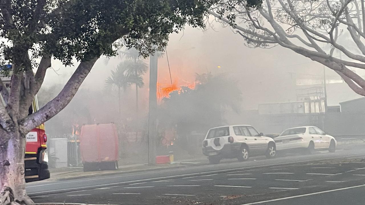 Emergency crews were called to a home on fire in Wellington St in the Mackay CBD.