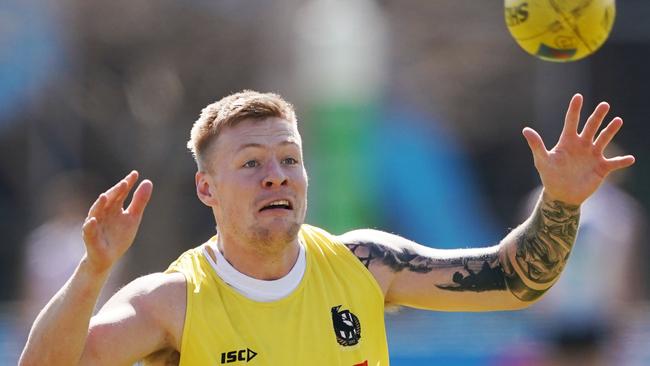 Magpies forward Jordan de Goey is ready to return. Picture: AAP