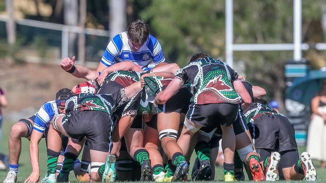 GPS First XV rugby between Nudgee College and BBC. Photos by Stephen Archer