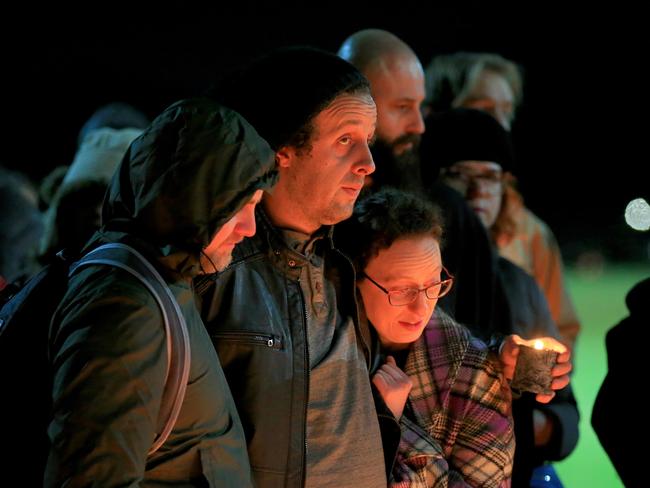 Eurydice Dixon's boyfriend, Tony Magnuson, at the vigil. Picture: Mark Stewart