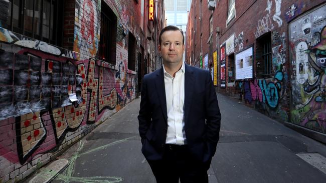 Aconex co-founder Leigh Jasper in Melbourne’s CBD Picture: David Geraghty