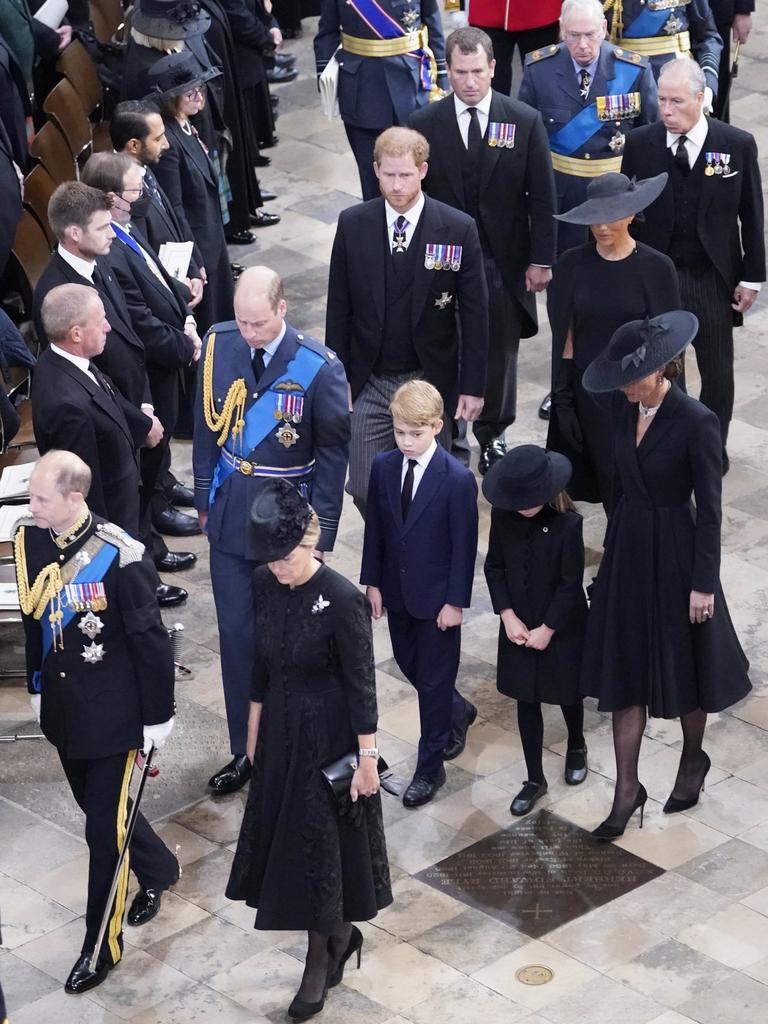 The group walked behind the Queen’s coffin. Danny Lawson – WPA Pool/Getty Images)