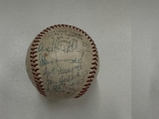 Police are looking for the mystery owner of a signed baseball. Picture: Supplied