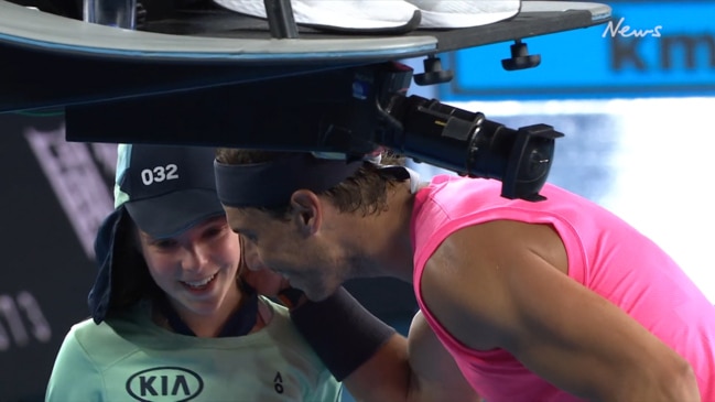 Rafael Nadal melts hearts after hitting ballgirl