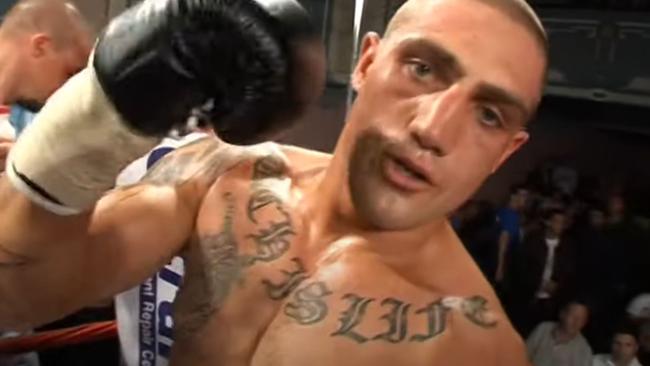 NETWORK SPECIAL.  MUST TALK WITH NETWORK PIC DESK BEFORE PUBLISHING.      Johnny Two Gunz Walker (with tattoo around chest ) vs Jeff Stutt Boxing 2009