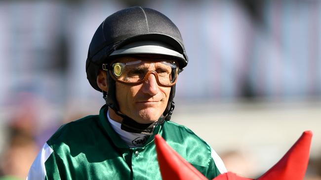 Damien Oliver prior to riding Duais into second placing in his last Group 1 ride at Flemington, the TAB Champions Stakes. Picture: Josh Chadwick–Getty Images