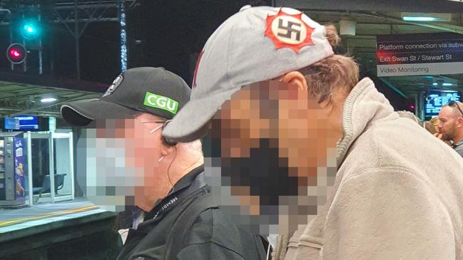 The Nazi swastika was on full display on this man’s hat. Picture: Supplied