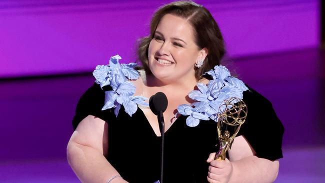 Jessica Gunning accepts the Outstanding Supporting Actress in a Limited or Anthology Series or Movie award for Baby Reindeer. Picture: Kevin Winter/Getty Images