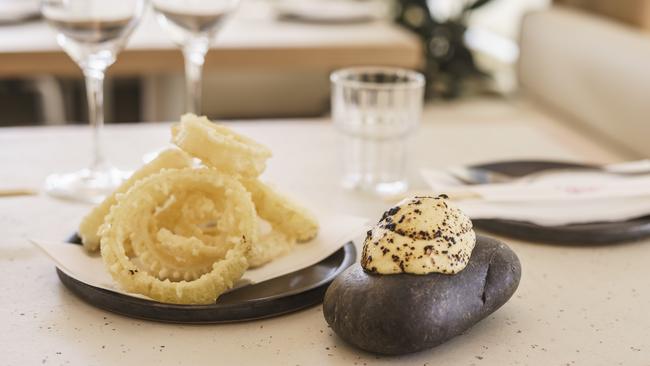 Tempura onions with burnt French onion dip, at ShoSho. Photo Nick Clayton