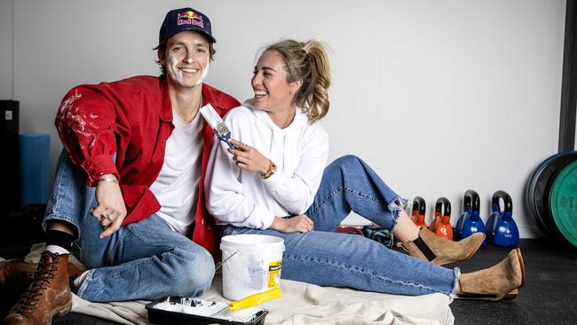 Scotty James and Chloe Stroll redecorating their Rye home. Picture: Nicole Cleary