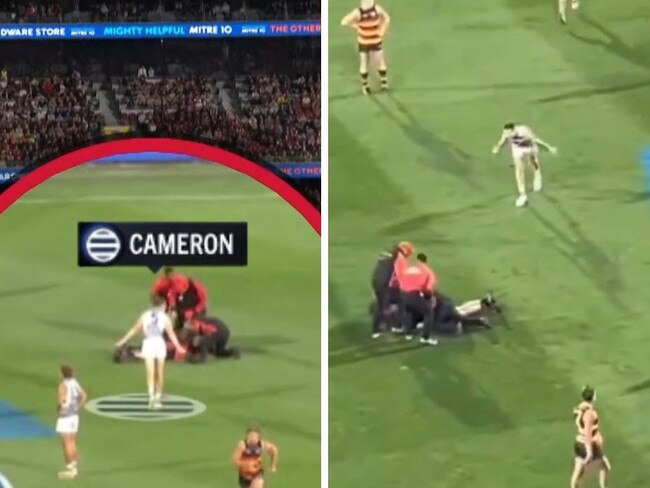 AFL star mocks streaker with savage act