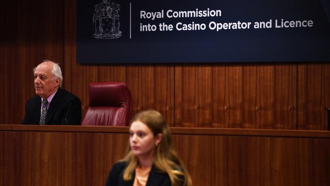 Commissioner Ray Finkelstein QC on the opening day of Victoria's royal commission into Crown Casino on Wednesday. Picture: AAP