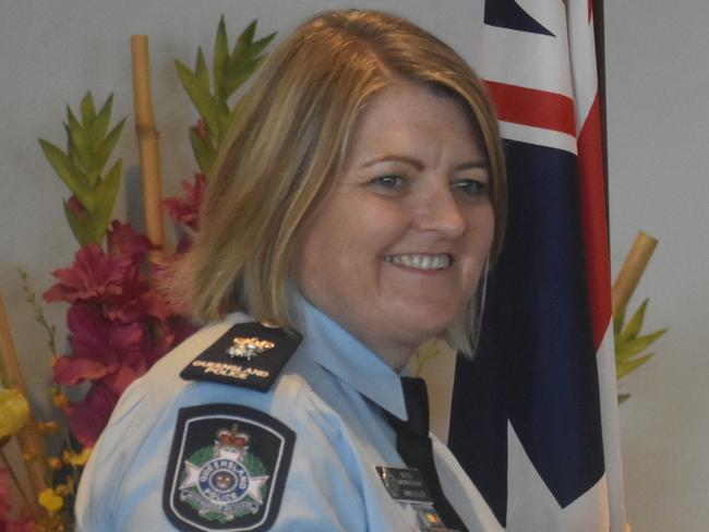 POLICE AWARDS: Acting Superintendent Anne Vogler with Superintendent's Commendation recipient Senior Sergeant Brett Everest. Photo: Stuart Fast